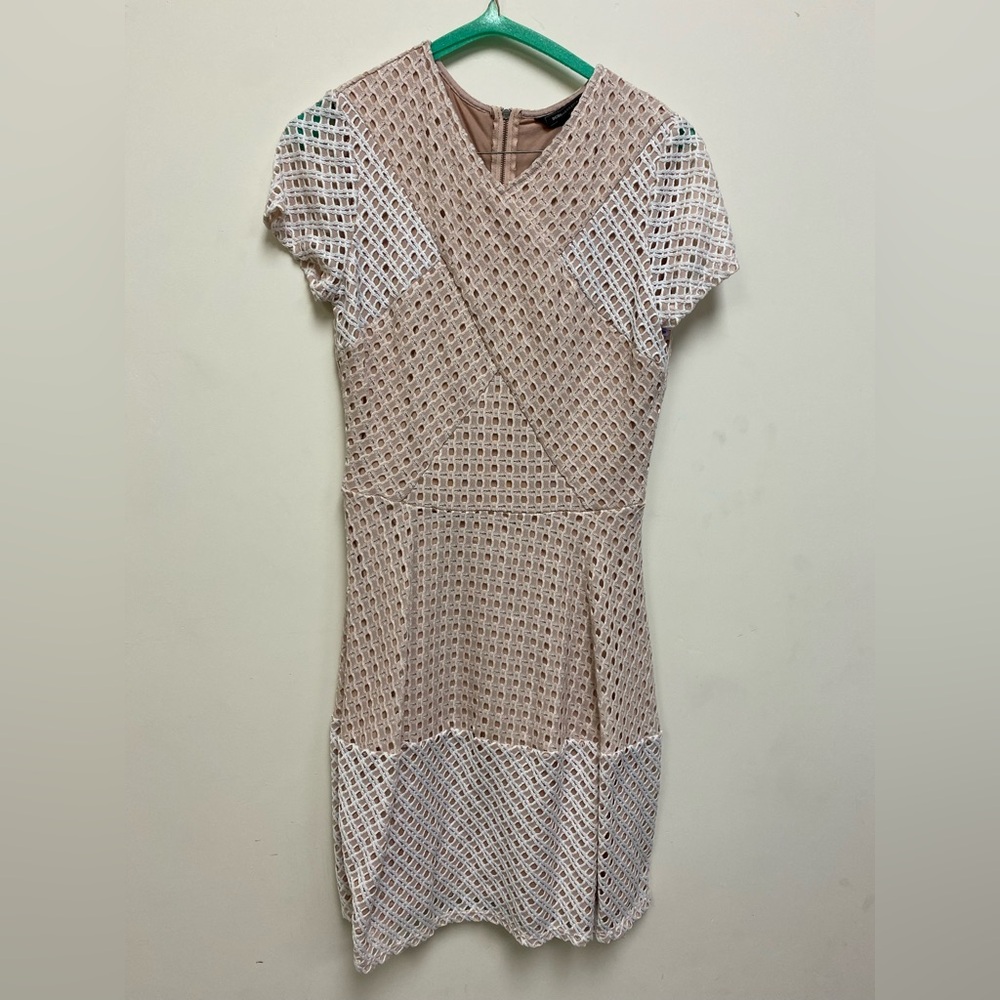 BCBG Max Azria crème eyelet dress size medium